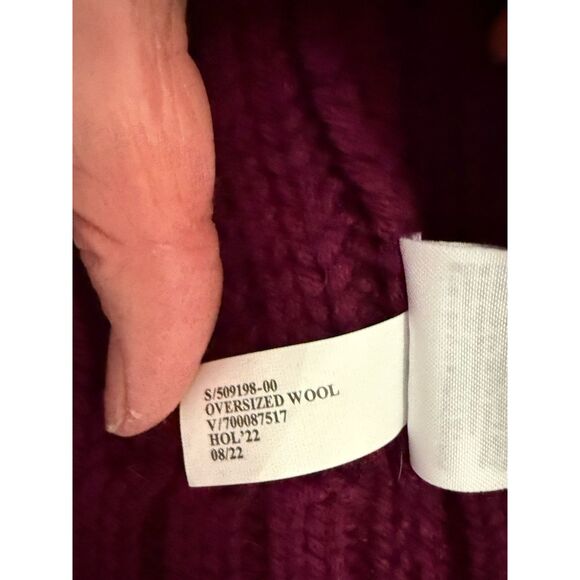 Banana Republic Chunky Cable Knit Merino Wool Cashmere Sweater Turtleneck Large - Picture 10 of 13